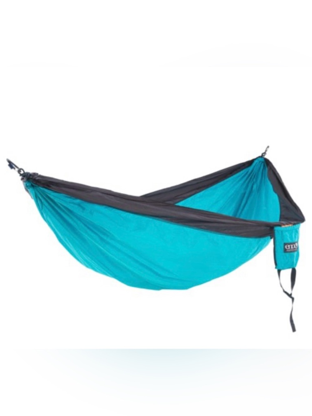 ENO SingleNest Hammock 9’4”x4’7” Aqua Teal Grey NWT Lightweight Durable 400-lb - Picture 6 of 7